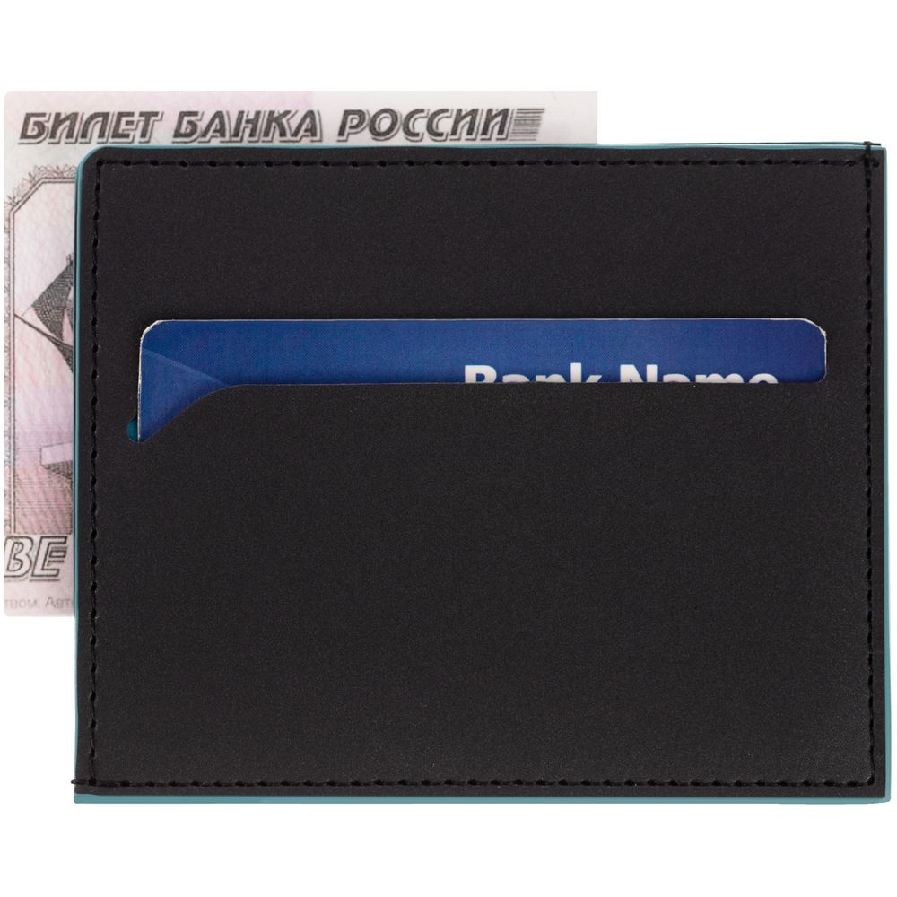 Картхолдер Multimo, черный с бирюзовым-4