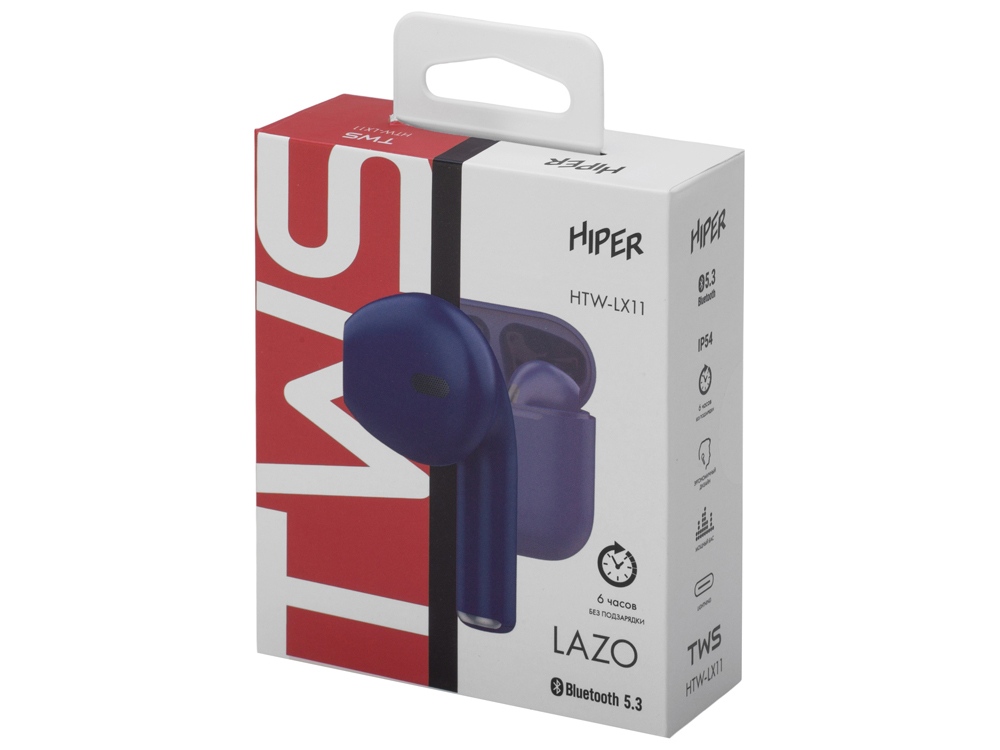 Беспроводные наушники HIPER TWS Lazo X12 White (HTW-LX12) Bluetooth 5.3 гарнитура, Белый-3
