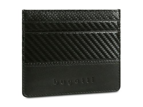 Портмоне для кредитных карт BUGATTI КОМЕТА | COMET, с защитой данных RFID, черное, натуральная воловья кожа, 10,2х0,2х8,2 см