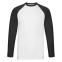 Футболка "Long Sleeve Baseball T", S, белый, черный