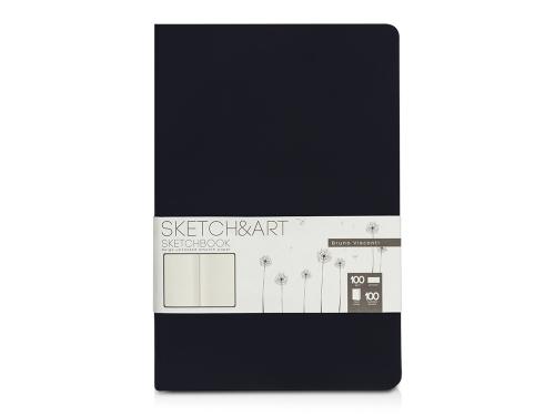 Скетчбук Sketch & Art в твердом переплете 143х216 мм, 100 л. черной бумаги 100 г/м2, черный