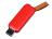 USB-флешка промо на 32 Гб прямоугольной формы, выдвижной механизм, красный