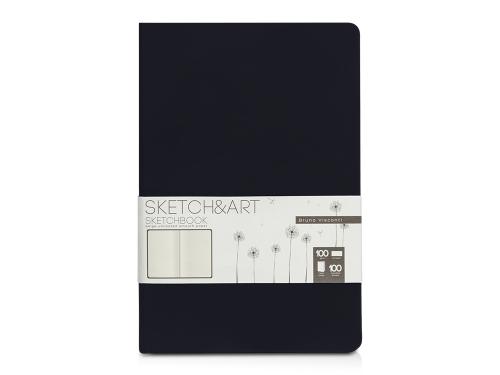 Скетчбук Sketch & Art в твердом переплете 143х216 мм, 100 л. бежевой бумаги 100 г/м2, черный