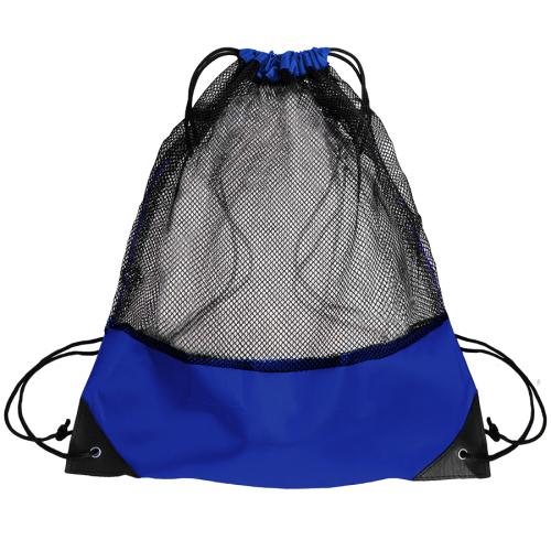 Рюкзак мешок с укреплёнными уголками Mesh, синий, 35*41 см, полиэстер 210D, синий