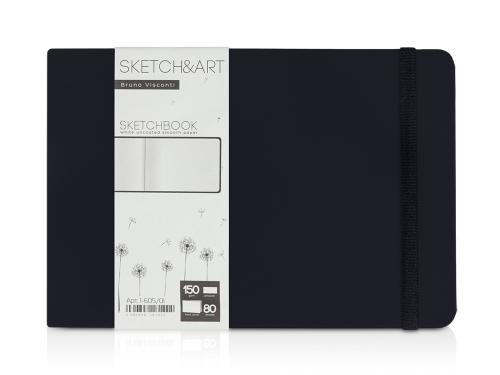 Скетчбук Sketch & Art в твердом переплете 213х146 мм, 80 л. белой бумаги 150 г/м2, черный