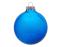 Стеклянный елочный шар Christmas bauble, синий прозрачный, с серебристым колпачком в черной коробке