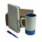 Набор подарочный ARTKITS: ежедневник, ручка, кружка с цветным дном, стружка, коробка, синий, синий