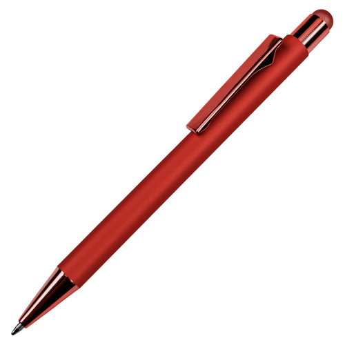 Ручка шариковая FACTOR COLOR со стилусом, красный