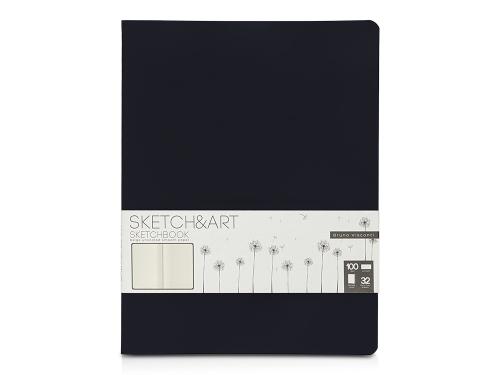 Скетчбук Sketch & Art в мягком переплете 178х230 мм, 32 л. бежевой бумаги 100 г/м2, черный
