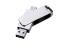 USB 2.0-флешка на 64 Гб поворотный механизм, c дополнительным разъемом Micro USB с одноцветным металлическим клипом