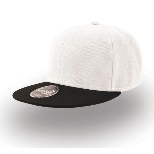 Бейсболка SNAP BACK, 6 клиньев, пластиковая застежка, белый, черный