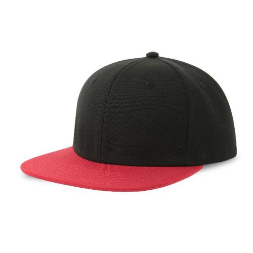 Бейсболка SNAP BACK-S, 6 клиньев, пластиковая застежка, черный, красный